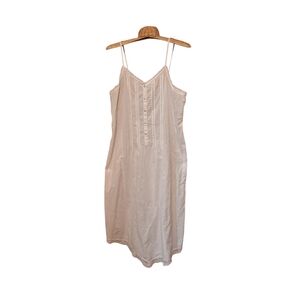 Eileen West White Nightgown Medium Lace Sleeveless Cottage Core Prairie 1992
